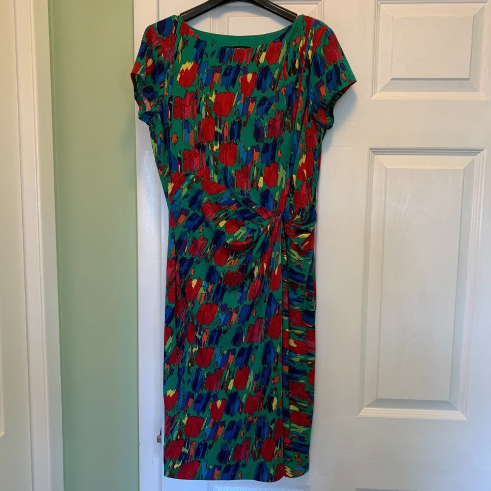 Ellen Tracy green multicolor dress